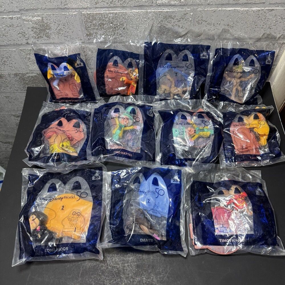 McDonald’s WDW 50th Anniversary Happy Meal Toy Lot 11 Sealed Marvel Pixar Disney